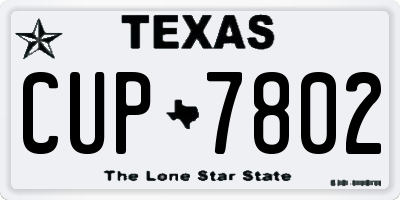 TX license plate CUP7802