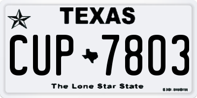 TX license plate CUP7803