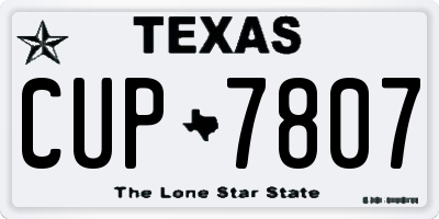 TX license plate CUP7807