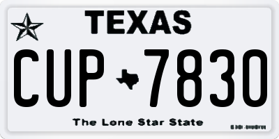 TX license plate CUP7830