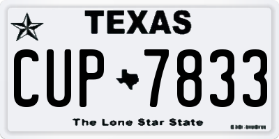 TX license plate CUP7833