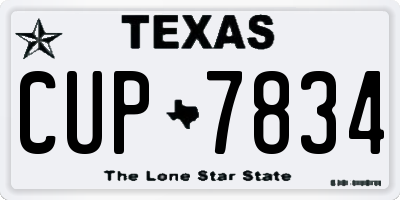 TX license plate CUP7834
