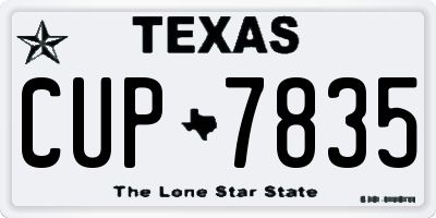 TX license plate CUP7835