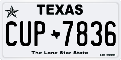 TX license plate CUP7836