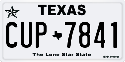 TX license plate CUP7841