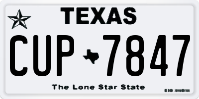 TX license plate CUP7847