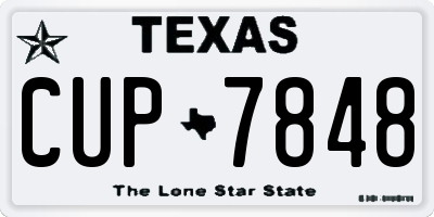 TX license plate CUP7848