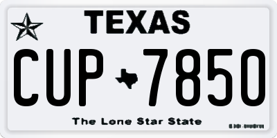 TX license plate CUP7850
