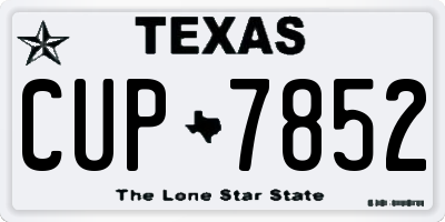 TX license plate CUP7852