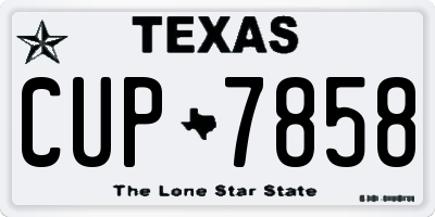 TX license plate CUP7858