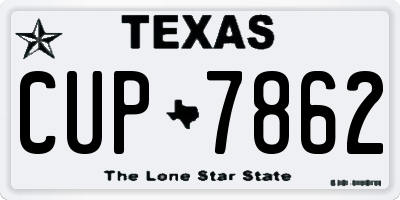 TX license plate CUP7862
