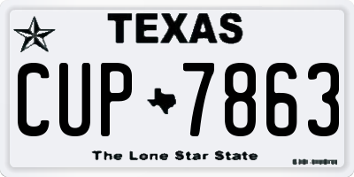 TX license plate CUP7863