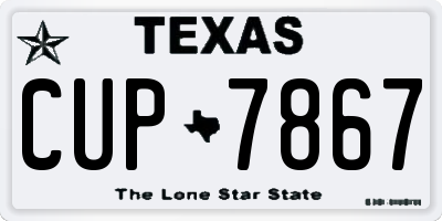 TX license plate CUP7867