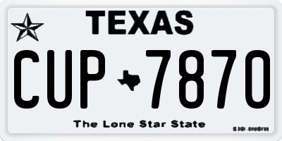 TX license plate CUP7870