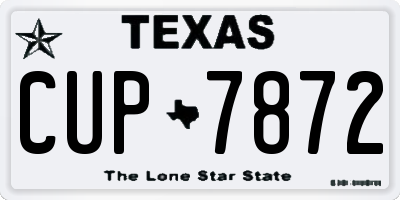 TX license plate CUP7872