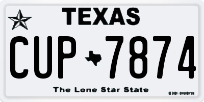 TX license plate CUP7874