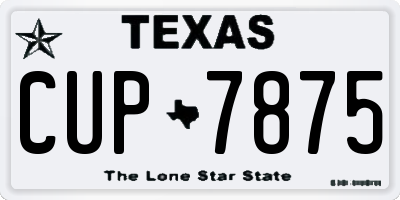 TX license plate CUP7875