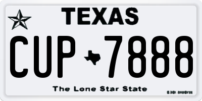 TX license plate CUP7888