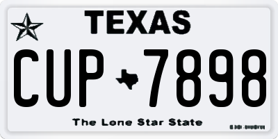 TX license plate CUP7898