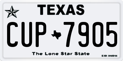 TX license plate CUP7905