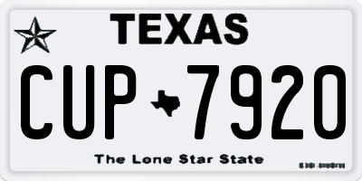 TX license plate CUP7920