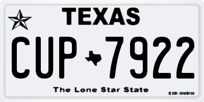 TX license plate CUP7922