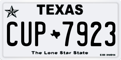 TX license plate CUP7923