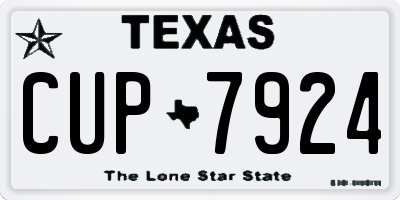 TX license plate CUP7924