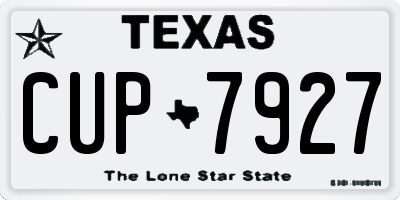 TX license plate CUP7927