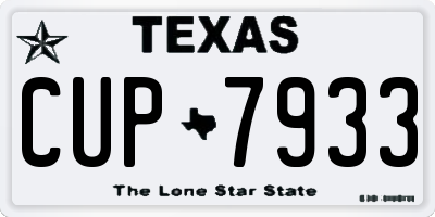 TX license plate CUP7933