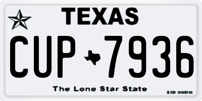 TX license plate CUP7936
