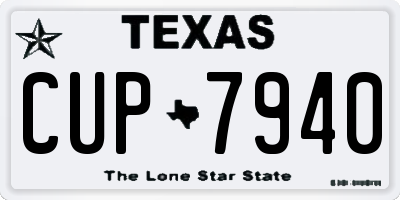 TX license plate CUP7940
