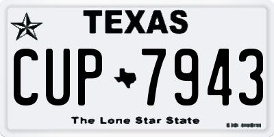 TX license plate CUP7943