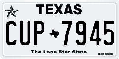 TX license plate CUP7945