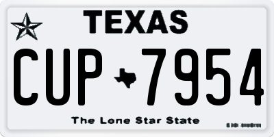 TX license plate CUP7954