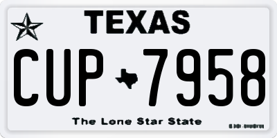 TX license plate CUP7958