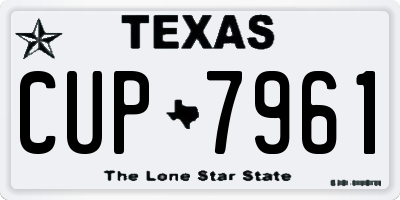 TX license plate CUP7961