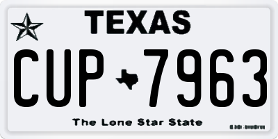 TX license plate CUP7963