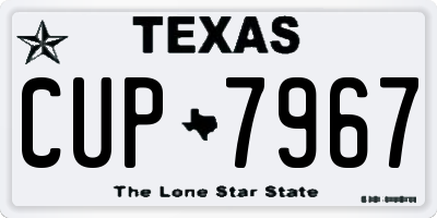 TX license plate CUP7967