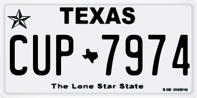 TX license plate CUP7974