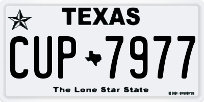 TX license plate CUP7977