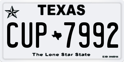 TX license plate CUP7992
