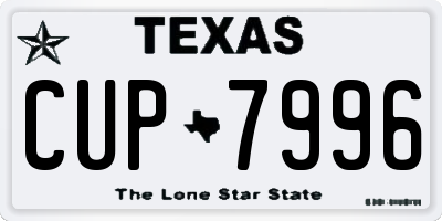 TX license plate CUP7996