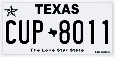 TX license plate CUP8011