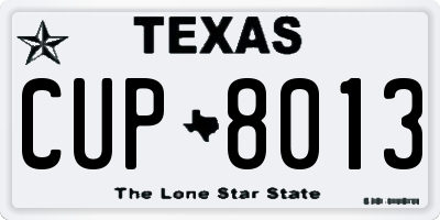 TX license plate CUP8013