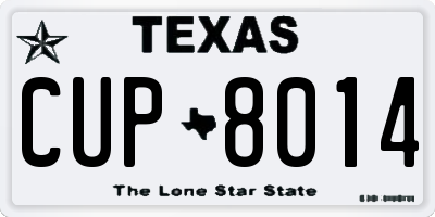 TX license plate CUP8014