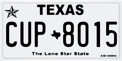 TX license plate CUP8015