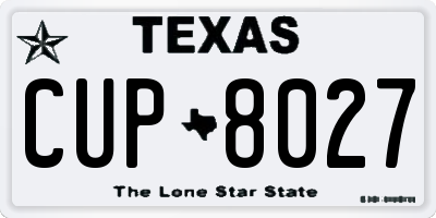 TX license plate CUP8027