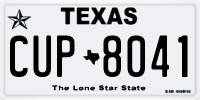 TX license plate CUP8041