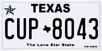 TX license plate CUP8043